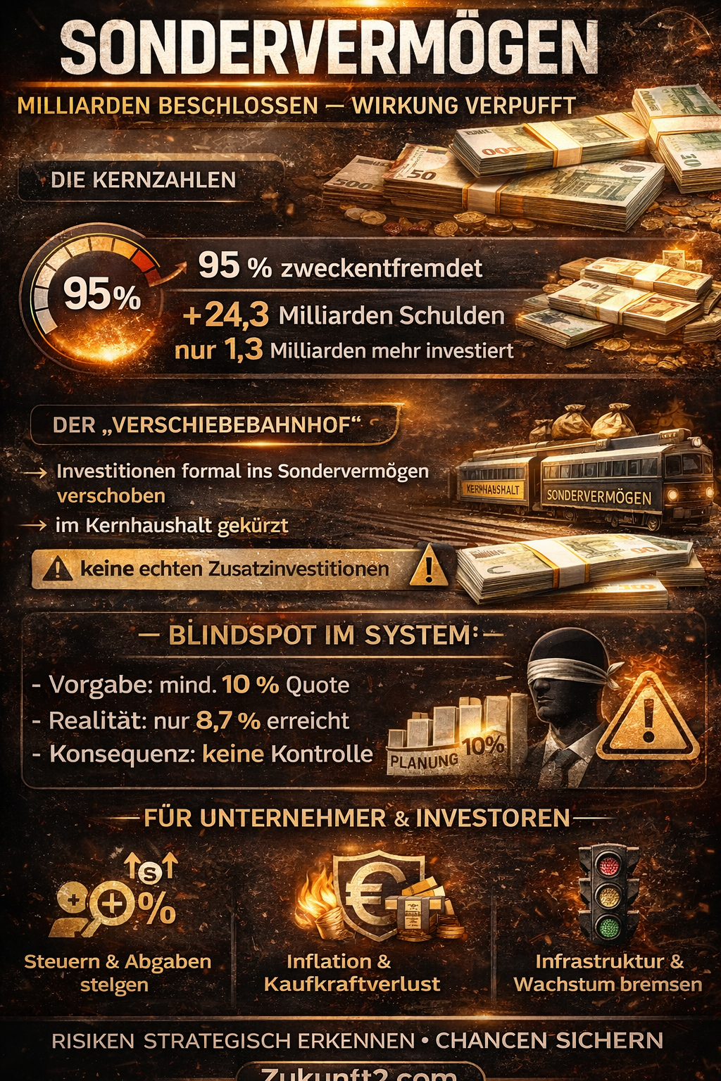 Sondervermögen zweckentfremdet Infografik Sondervermögen zweckentfremdet Infografik