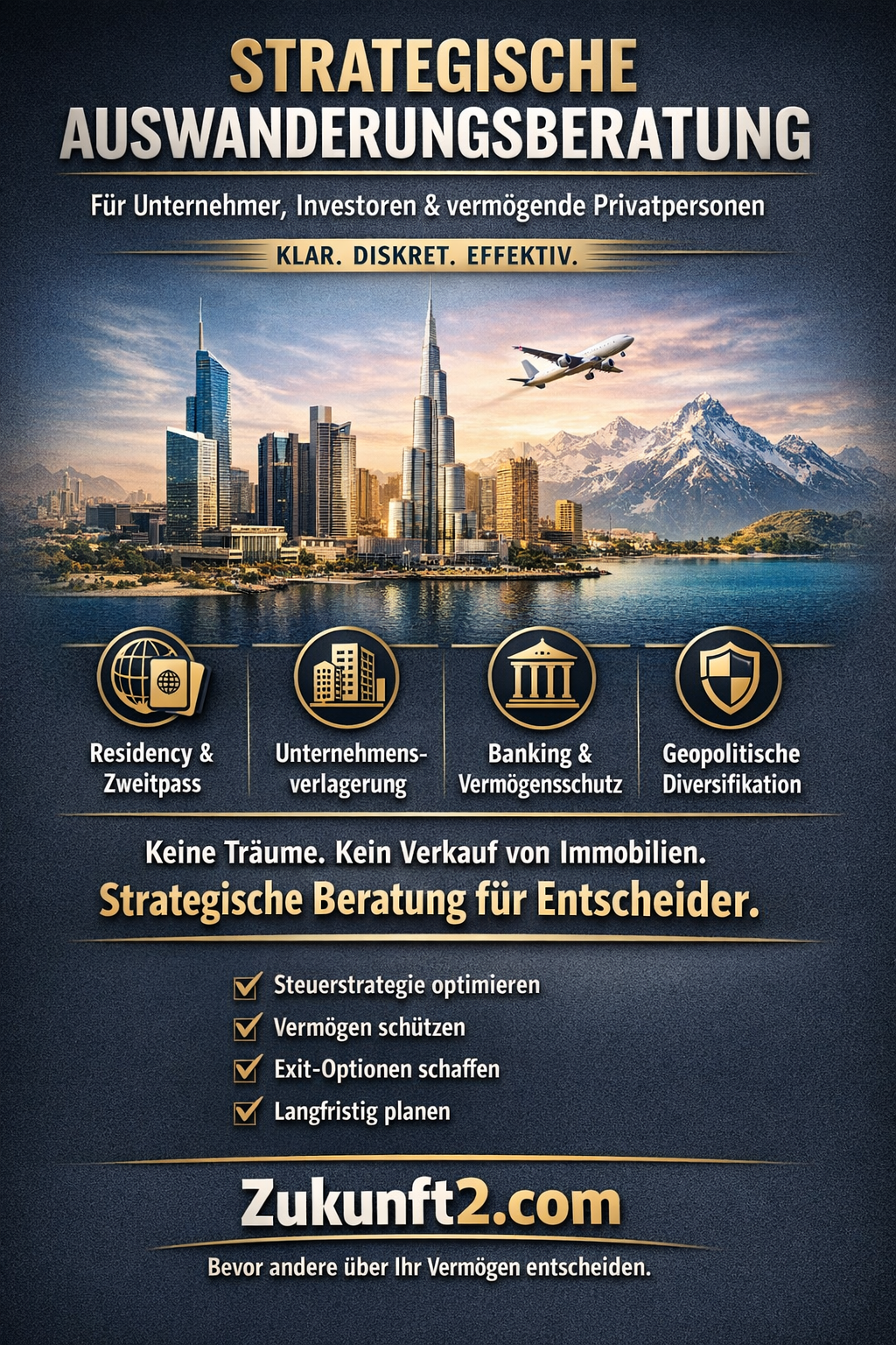 Zukunft2 Strategische Auswanderungsberatung Infografik Zukunft2 Strategische Auswanderungsberatung Infografik